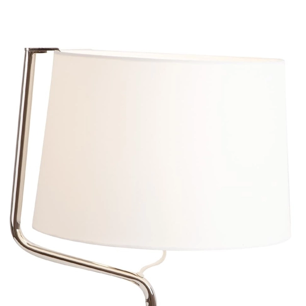 Biurowa lampka z abażurem CHICAGO T0030 Maxlight metal tkanina chrom biała