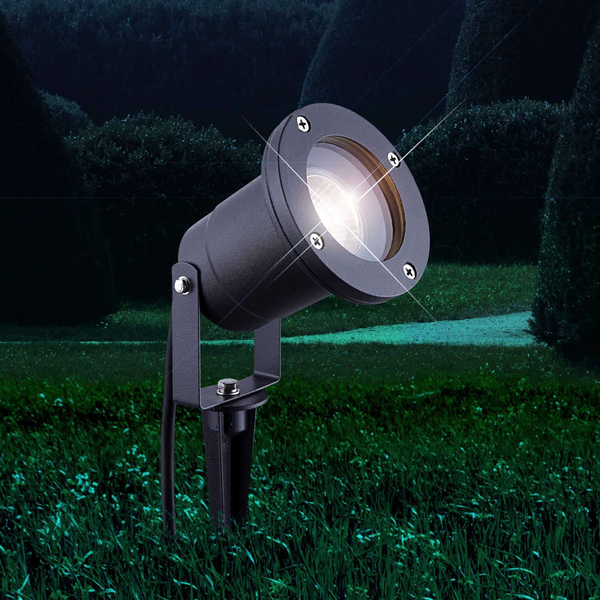 Reflektorowa lampa stojąca STYLE naświetlacz outdoor IP65 szary