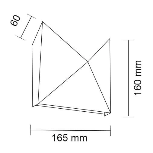 Kinkiet LAMPA ścienna AGI 4422 Shilo przyscienna OPRAWA metalowa trójkąty czarne