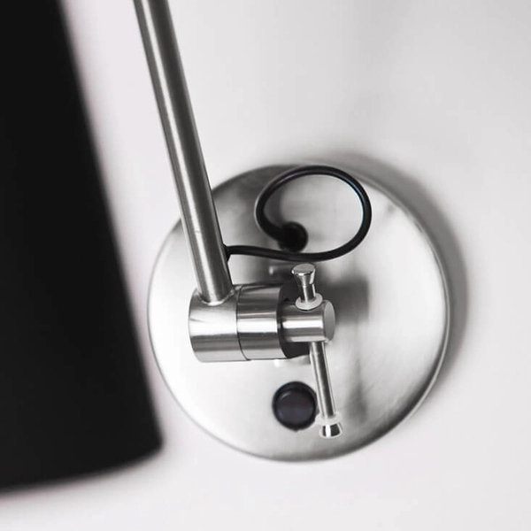 Czarna lampa ścienna Zyta AZ1844+AZ2600 Azzardo z regulacją do przedpokoju