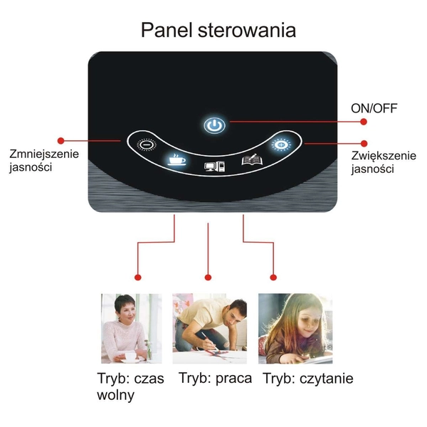 LAMPA stojąca Alette K-BL1221 czarny Kaja regulowana LAMPKA stołowa LED 10W 3000 - 6000K metalowa czarna