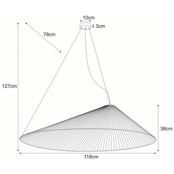 Industrialna LAMPA wisząca Peak KP-10 Kaja druciana OPRAWA metalowa ZWIS loftowy czarny