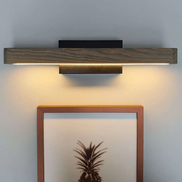 Ekologiczna LAMPA ścienna FORESTIER 25717104 Spotlight skandynawska OPRAWA belka LED 5W 3000K drewniana drewno czarna