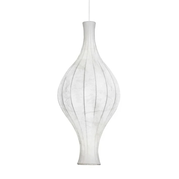 Lampa wisząca do sypialni NERELDO LE45309 jedwabna biała