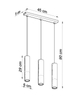 Loftowa LAMPA wisząca SL.0948 metalowa OPRAWA modernistyczny ZWIS tuby czarne miedź