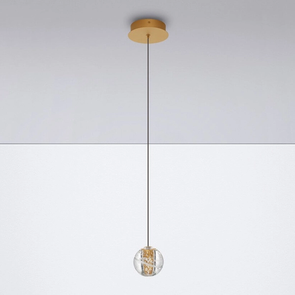 Lampa wisząca nad wyspę CUYO LE44210 LED 4W 3000K bańka złota przezroczysta