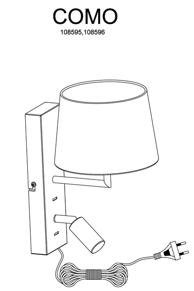 Lampa ścienna Como 108596 Markslojd E14+LED 3W spot metalowy abażur biały