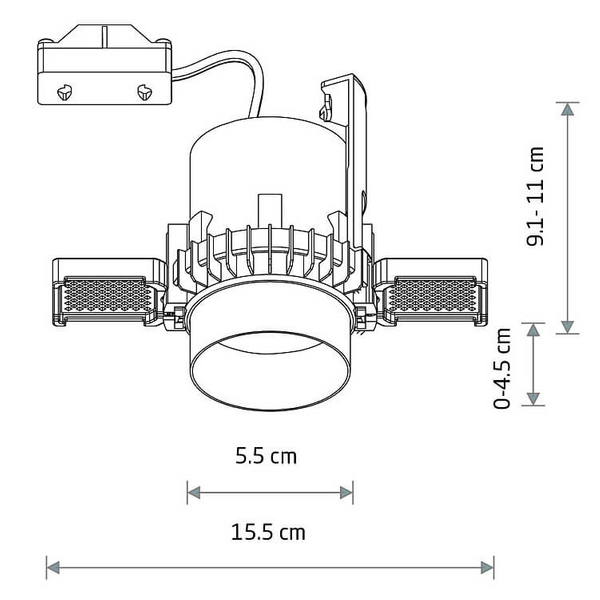Sufitowa lampa wpuszczana Mono 10807 tuba downlight miedziana czarna