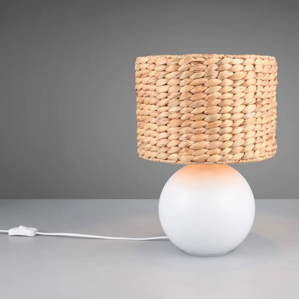 Lampka biurowa do gabinetu VINA 518990101 Trio pleciona biały drewniany