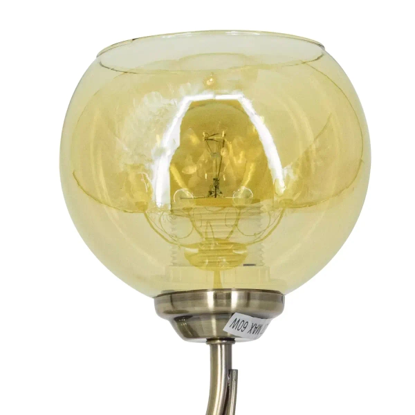 Retro lampa ścienna 8823/1 21QG kielich z kryształkiem mosiądz