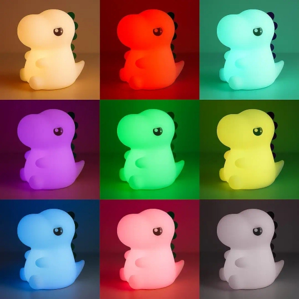 Dziecięca lampka nocna Dino ML2265 LED 1W 3000K RGB dinozaur biały
