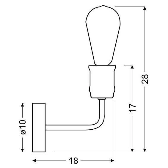 Kinkiet ścienny GOLDIE 21-56160 industrialna żarówka bulb patyna czarna