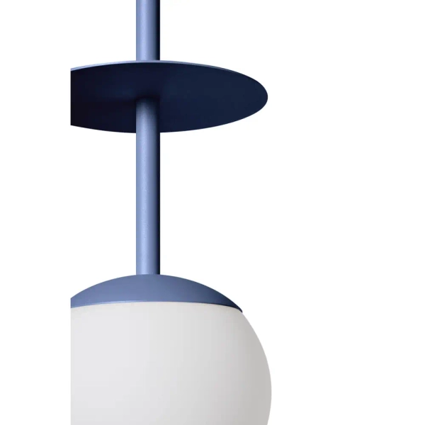 Wiszący metalowa lampa do kuchni PLAAT A PLA199P0 kula niebieski