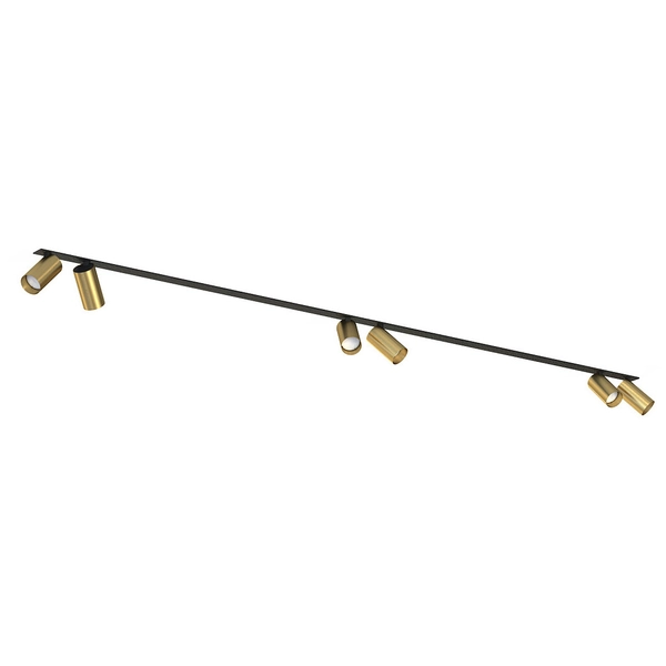 6-punktowa lampa sufitowa Mono 7748 podtynkowa metalowe reflektorki złote