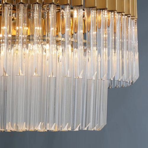 Wisząca lampa glamour CGSTEY60 kryształki nad stół mosiądz