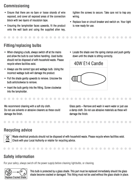 Kinkiet łazienkowy Square 39627 Saxby IP44 szkło matowe chrom