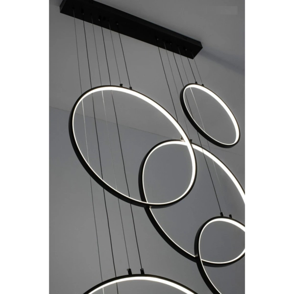 Pierścieniowa lampa wisząca Circulo MSE010100371 Moosee LED 156W 3000K czarna