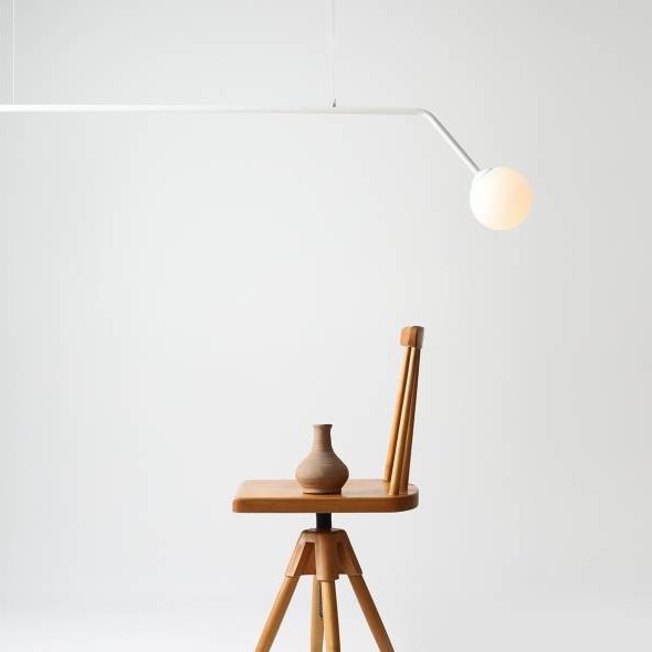 Modernistyczna lampa wisząca PURE 1064H Aldex szklane kule zwis biały