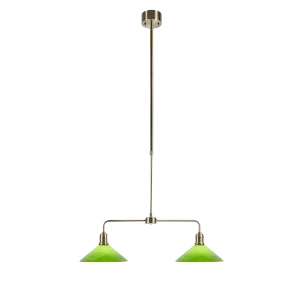 Metalowa lampa wisząca VELA zielona 109161 2xE27 retro trójkątna nad wyspę