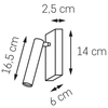 Minimalistyczny kinkiet ścienny Roll 50910101 Kaspa LED 4,2W 3000K z regulacją biały