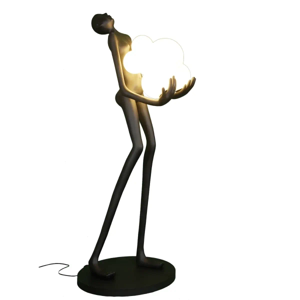 Lampa podłogowa do salonu Woman F9312 Step kule balls białe czarne