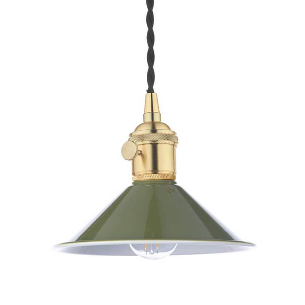Lampa wisząca nad stół Hadano HAD0140-07 Dar Lighting zielona mosiądz