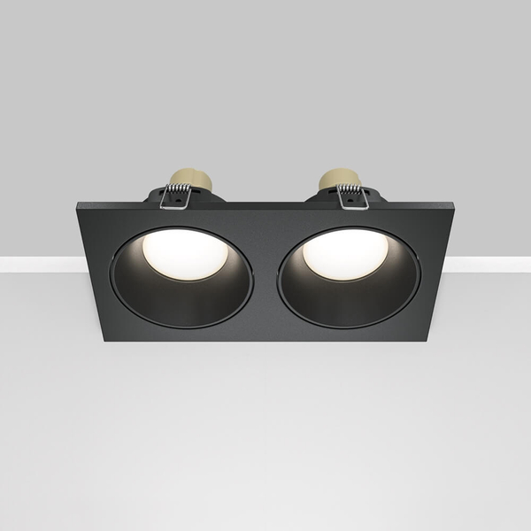 Podwójna lampa podtynkowa Zoom DL033-2-02B Maytoni IP65 ogrodowa czarna
