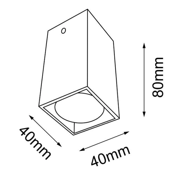 Prostokątny plafon Doha 1095 Shilo spot downlight do kuchni metalowy czarny