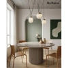 Beżowy stół jadalniany CREOLE MM0015001100366 drewno metal 120cm