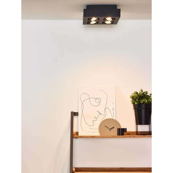 Kwadratowa lampa sufitowa XIRAX 09119/21/30 Lucide z regulacją czarna