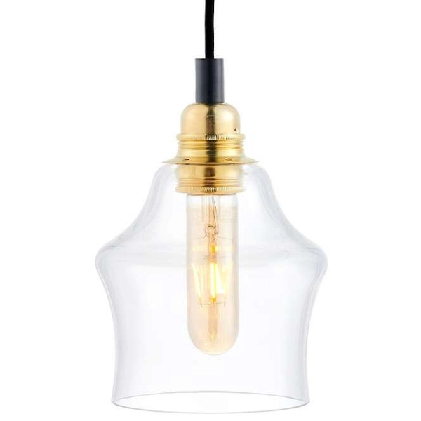 Wisząca LAMPA loftowa LONGIS 10876405 Kaspa skandynawska OPRAWA szklany ZWIS kaskada złota przezroczysta czarna