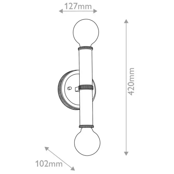 Podwójna lampa ścienna Torche QN-TORCHE-2W-BN LED 3W 3000K IP44 nikiel