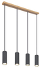 Wisząca lampa Robby 57911-4HG drewniana belka grafit
