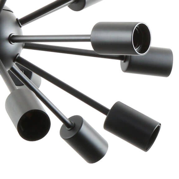 Zwisowa lampa salonowa Mandi A8181-18-MBK metalowa czarna matowa