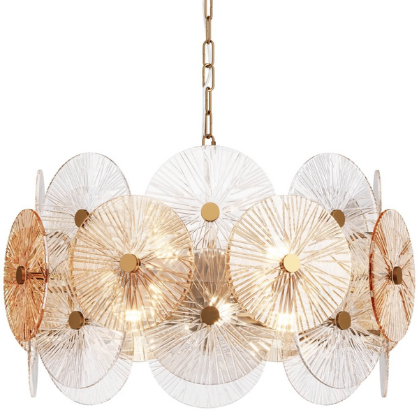 Wisząca lampa do salonu Aster MOD007PL-08G bursztyn złota