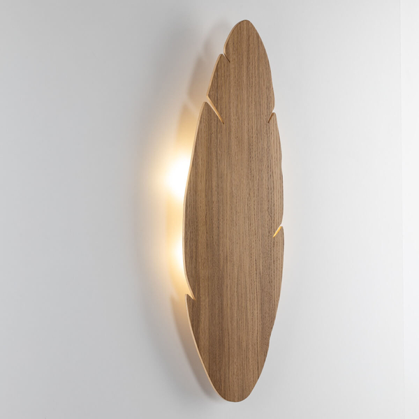 Ekologiczna lampa naścienna Hoja 5565 liść do jadalni drewniana
