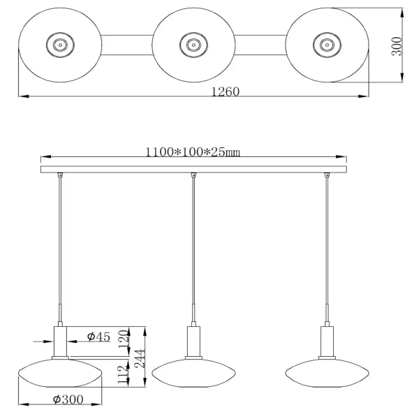Salonowa lampa wisząca SINGALA 25413/03/02 Lucide potrójna biała