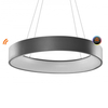 Okrągła lampa wisząca Solvent LED 120W z pilotem szara