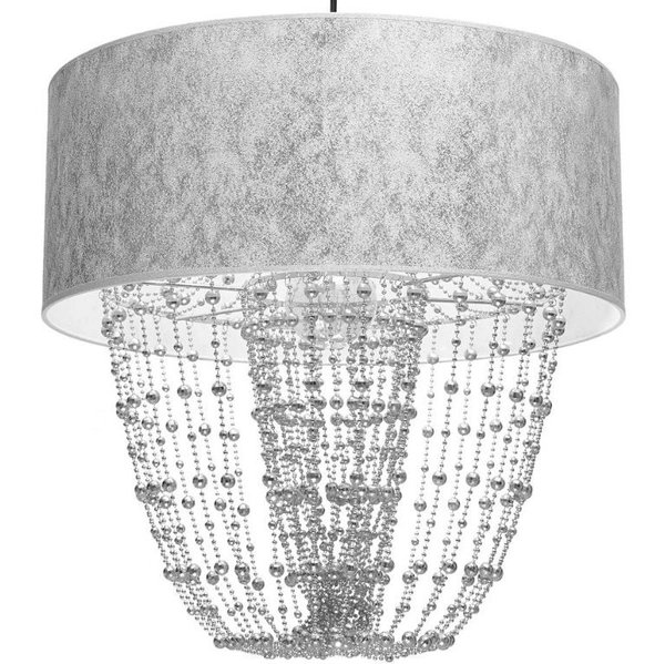 LAMPA wisząca ALMERIA MLP6437 Milagro abażurowa OPRAWA okrągły ZWIS crystal glamour srebrny czarny