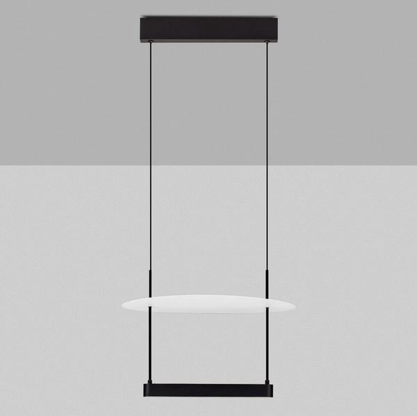 Lampa wisząca na belce TIRAQUE LE44628 LED 29W 3000K dysk czarna biała