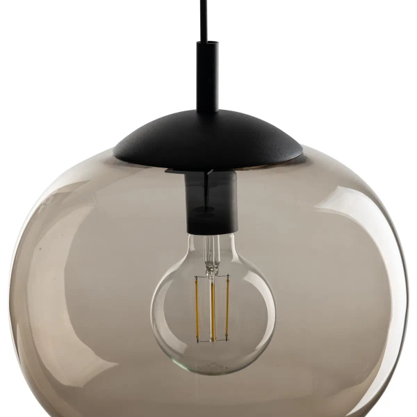 Szklana lampa wisząca do sypialni VIBE 4676 kula czarny bursztynowy