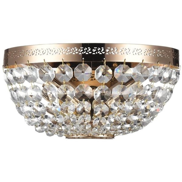 Lampa ścienna Ottilia DIA700-WL-02-G crystal złota