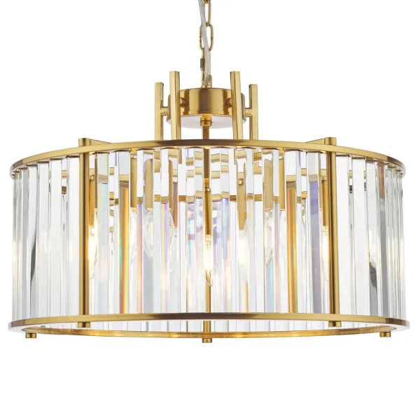 Żyrandol glamour Kiran KIR0535 kryształowy nad stół crystals mosiądz