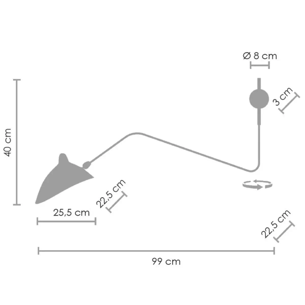 Kinkiet ścienny na peszlu Crane ST-W8701 Step do sypialni czarny
