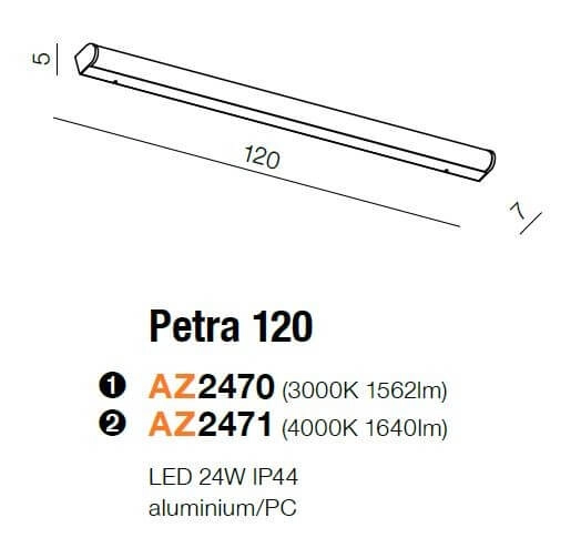 Ścienna lampa nowoczesna Petra LED 24W 4000K Do łazienki chrom