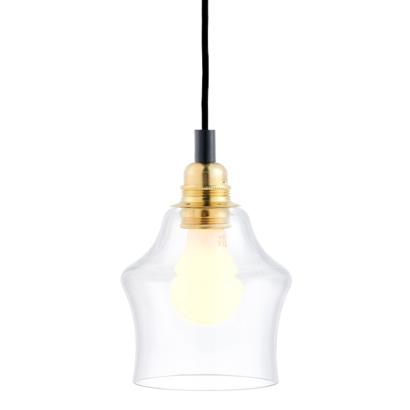 Wisząca LAMPA loftowa LONGIS 10872105 Kaspa skandynawska OPRAWA szklany zwis złoty przezroczysty czarny