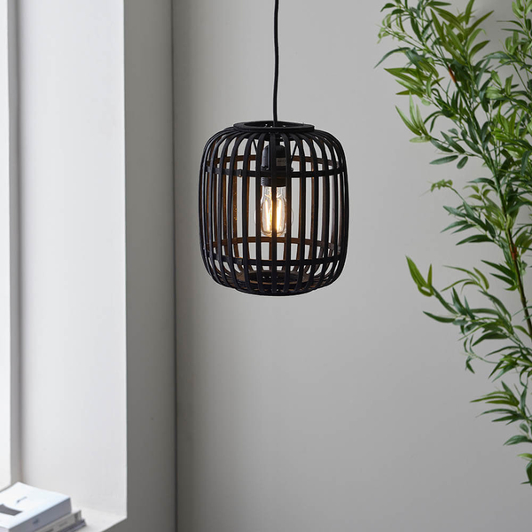 Bambusowa lampa wisząca Mathias 101700 klatka nad stół czarna