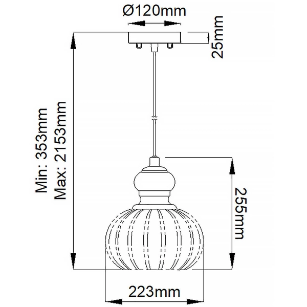 Lampa wisząca nad wyspę Riviera KL-RIVIERA-P-A retro szklana nikiel