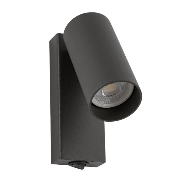 Metalowa lampa ścienna FOURTY 11766 regulowana tuba szara