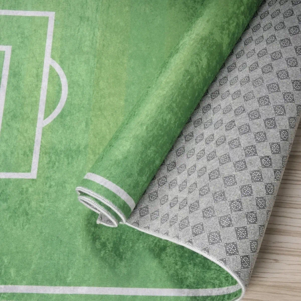 Sypialniany dywan do pokoju dziecięcego Boisko 323033 piłka nożna zielony